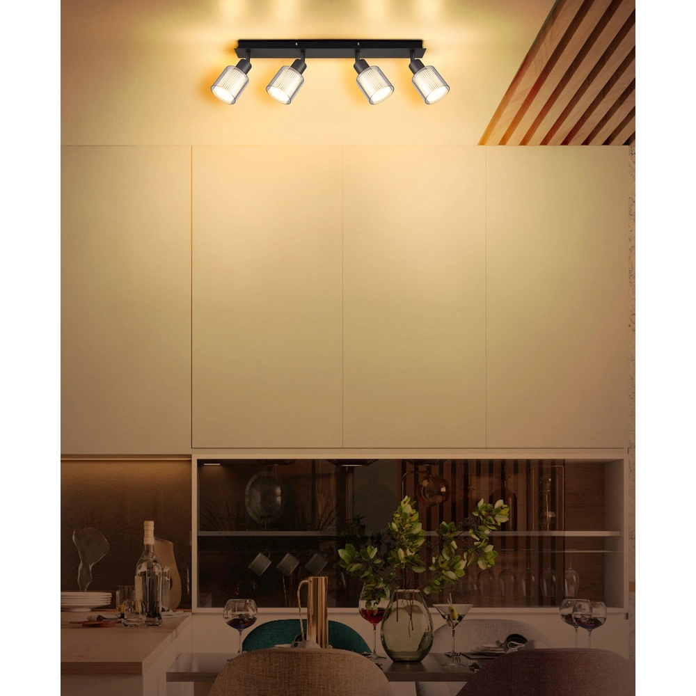 Design plafondlamp Villegas 4-lichts gunmetal Globo 9007371578948