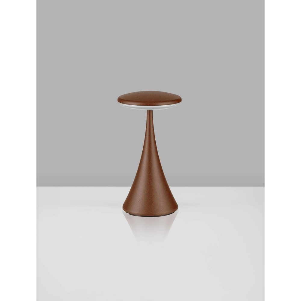 Tafellamp Elbo roestbruin oplaadbaar met USB Lyora 5212017476944
