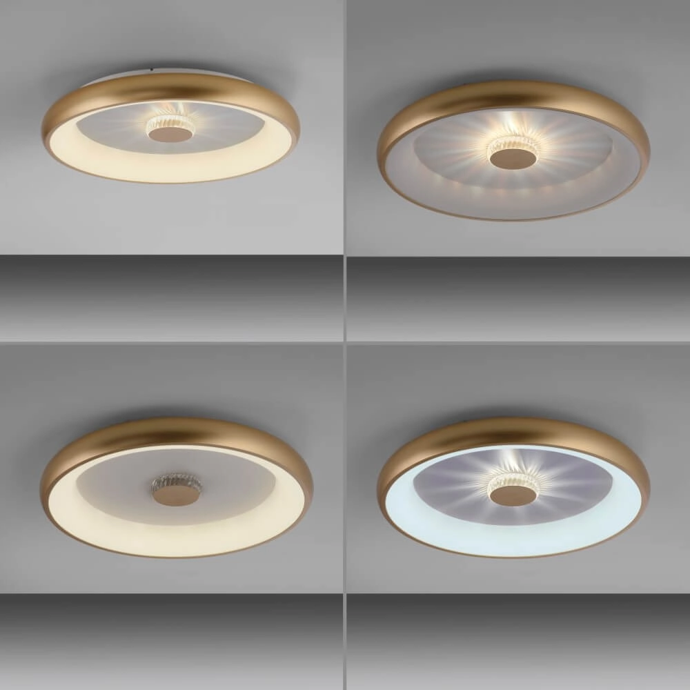 Ronde plafondlamp Vertigo messing Ø 61,5cm Just Light 4043689995096