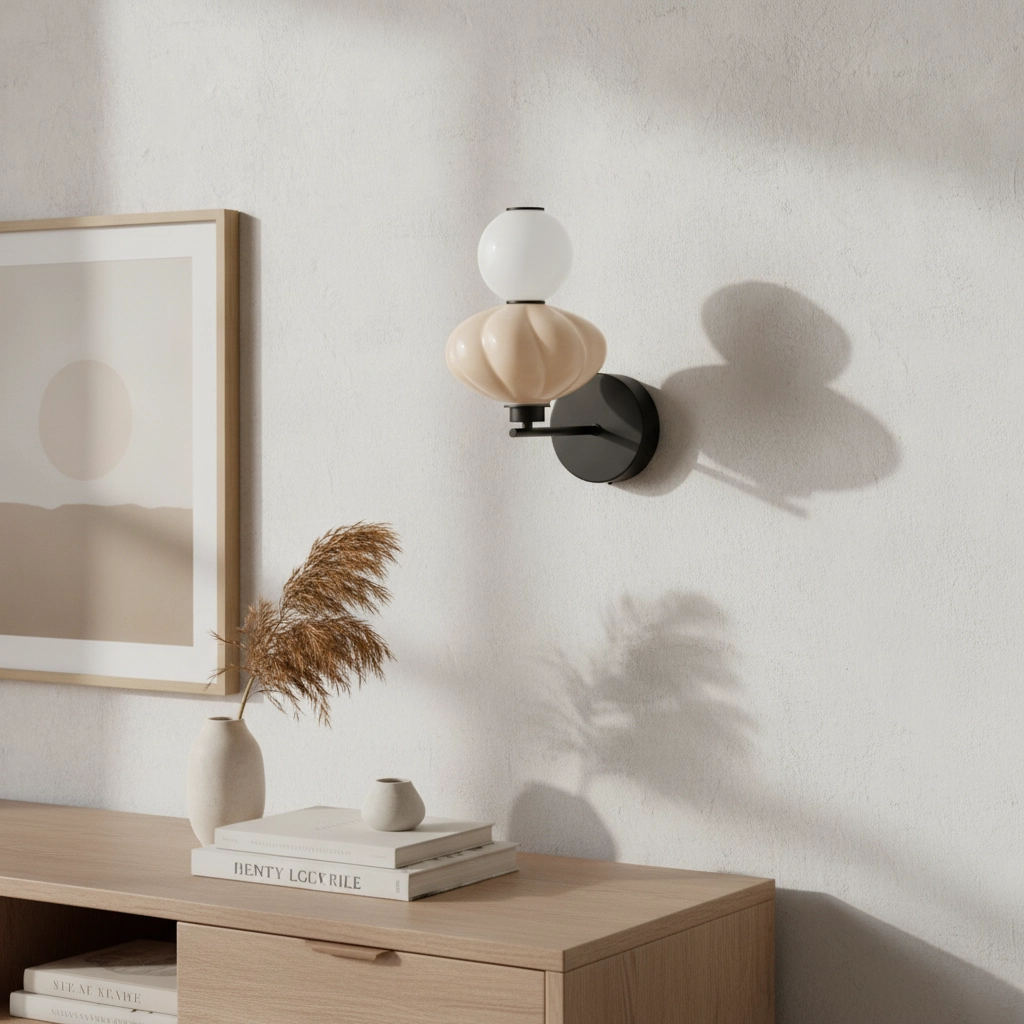 Wandlamp Oneta wit - beige