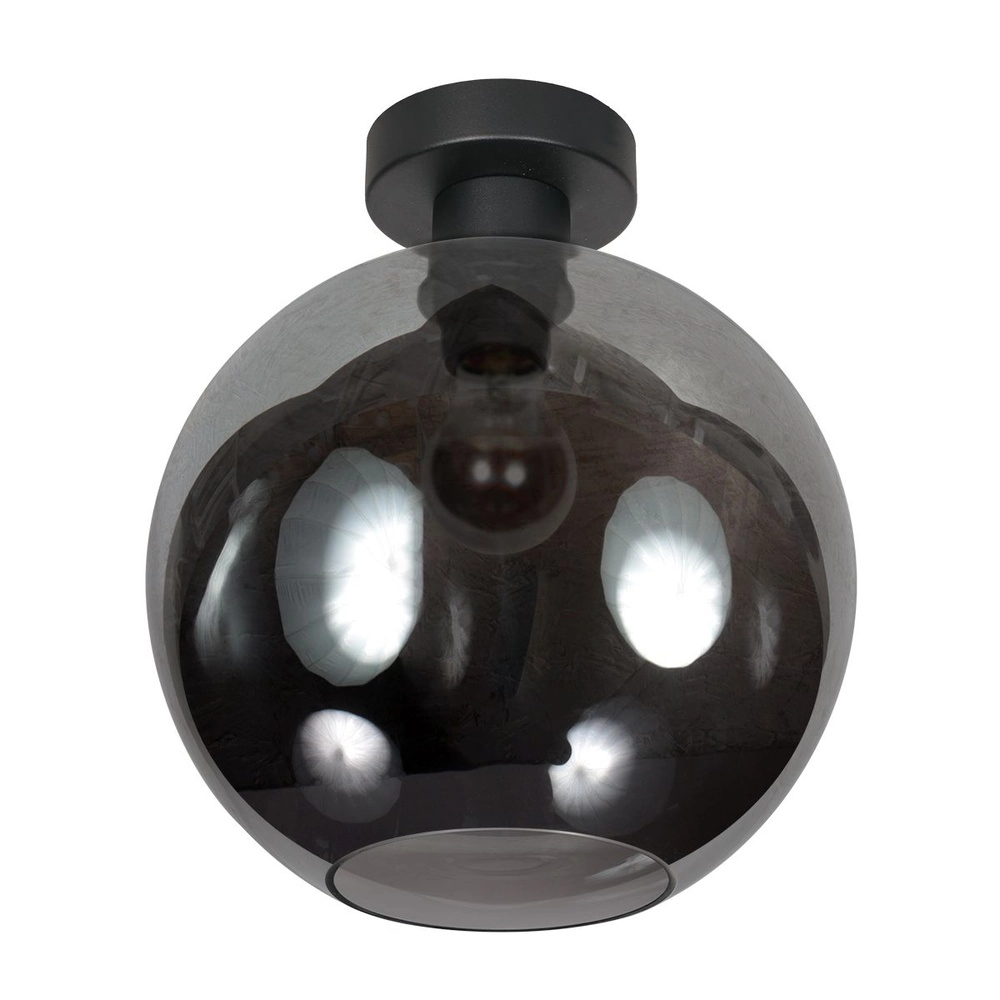 Plafondlamp Bloeba bol smoke glas Ø 30cm