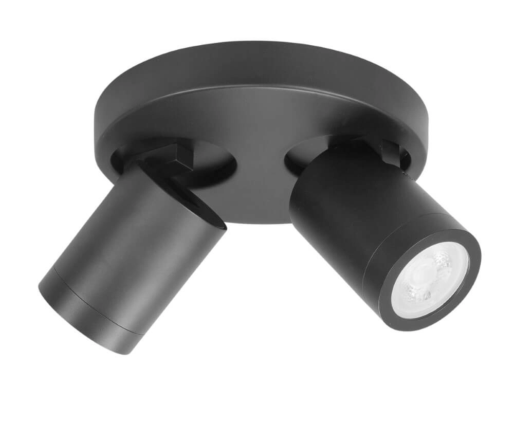 IP44 opbouwspot Oliver 2-lichts mat zwart