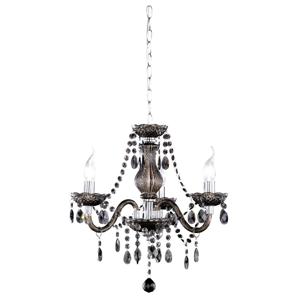 Lamp Luster Crystal 40cm 3-lichts zwart transparant