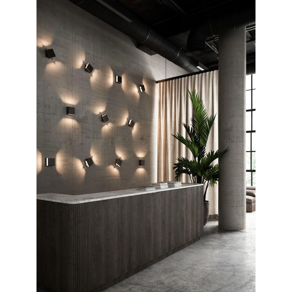 Vierkante wandlamp Turn zwart Nordlux 5704924000638