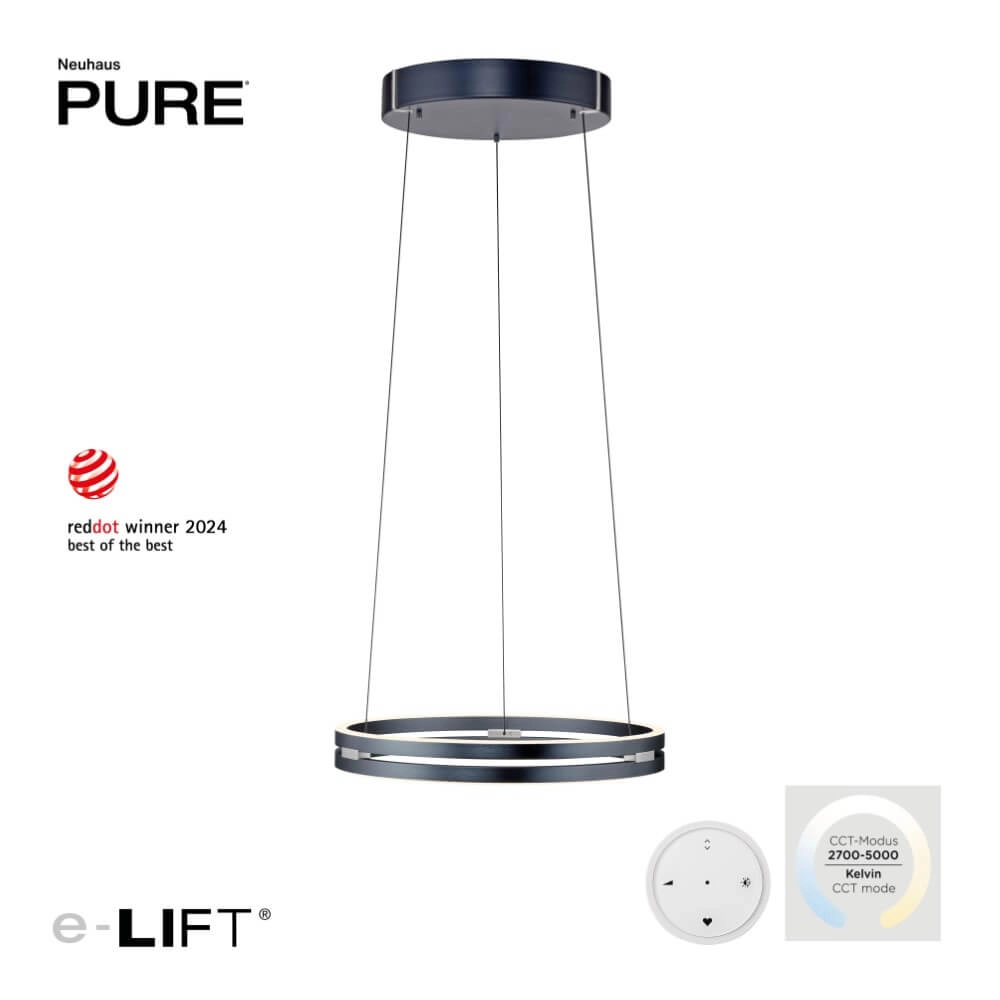 Strakke hanglamp Pure E-Loop grijs Paul Neuhaus 4012248372258