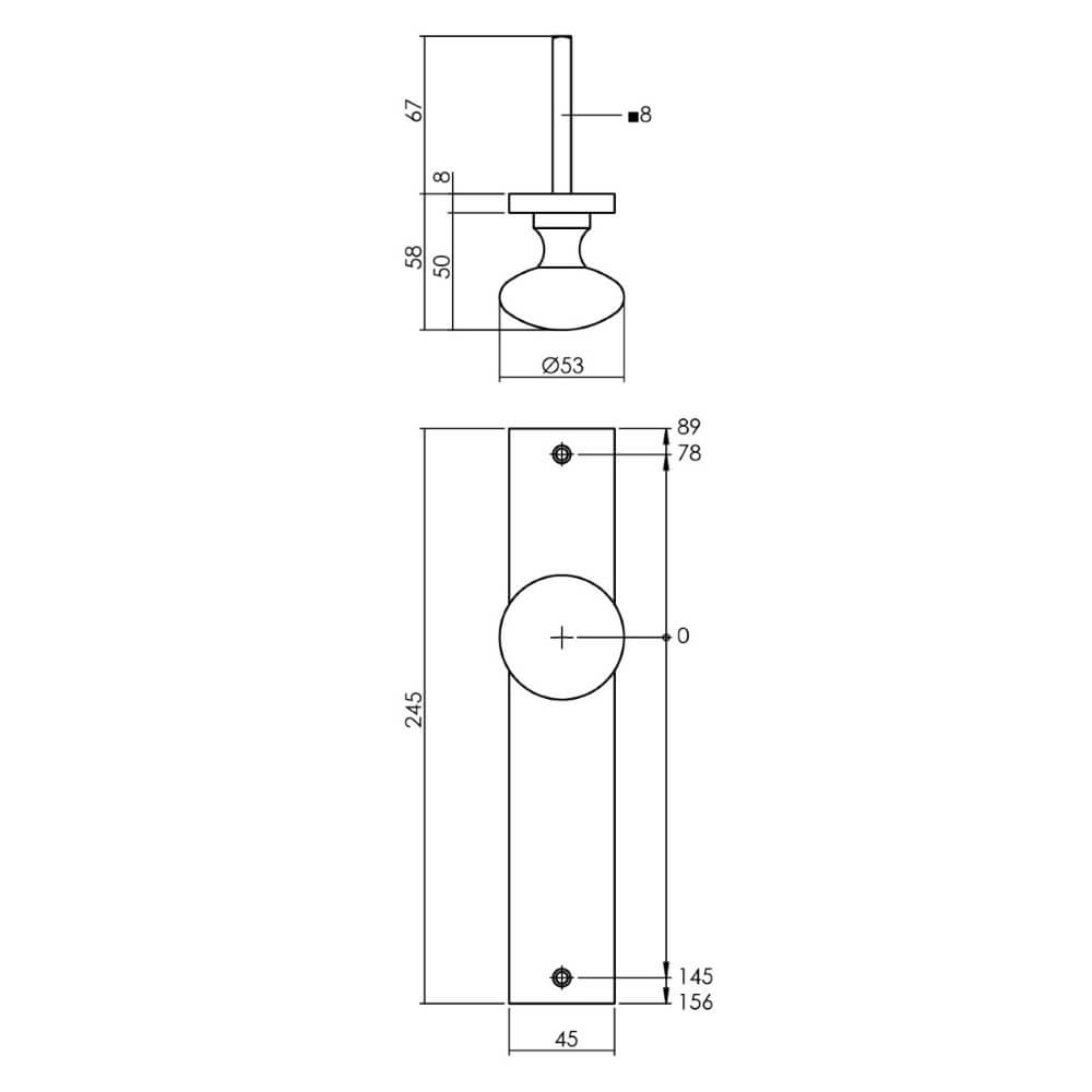 Knopschild Kurano messing Intersteel 8714186559734