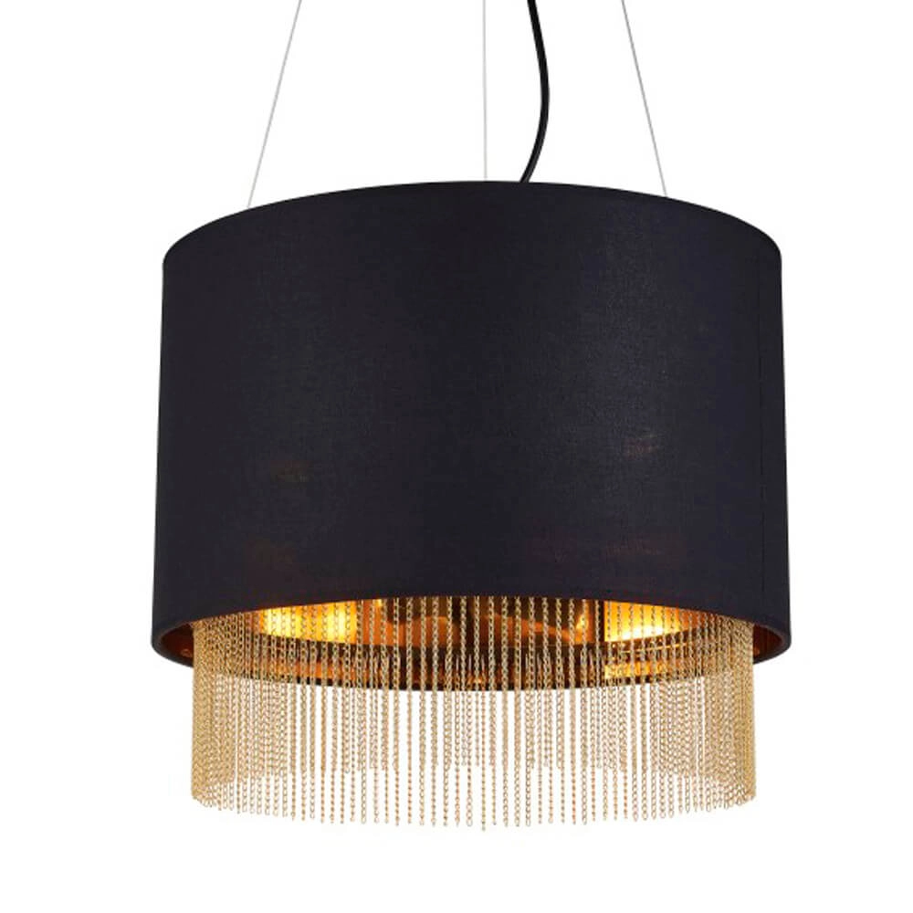 Zwarte hanglamp Fringe Ø 40cm Searchlight 5053423135533
