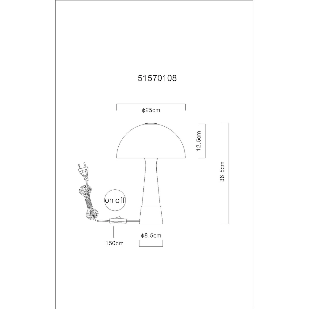 Unieke tafellamp Paulin Ø 25cm zwart Globo 9007371573059