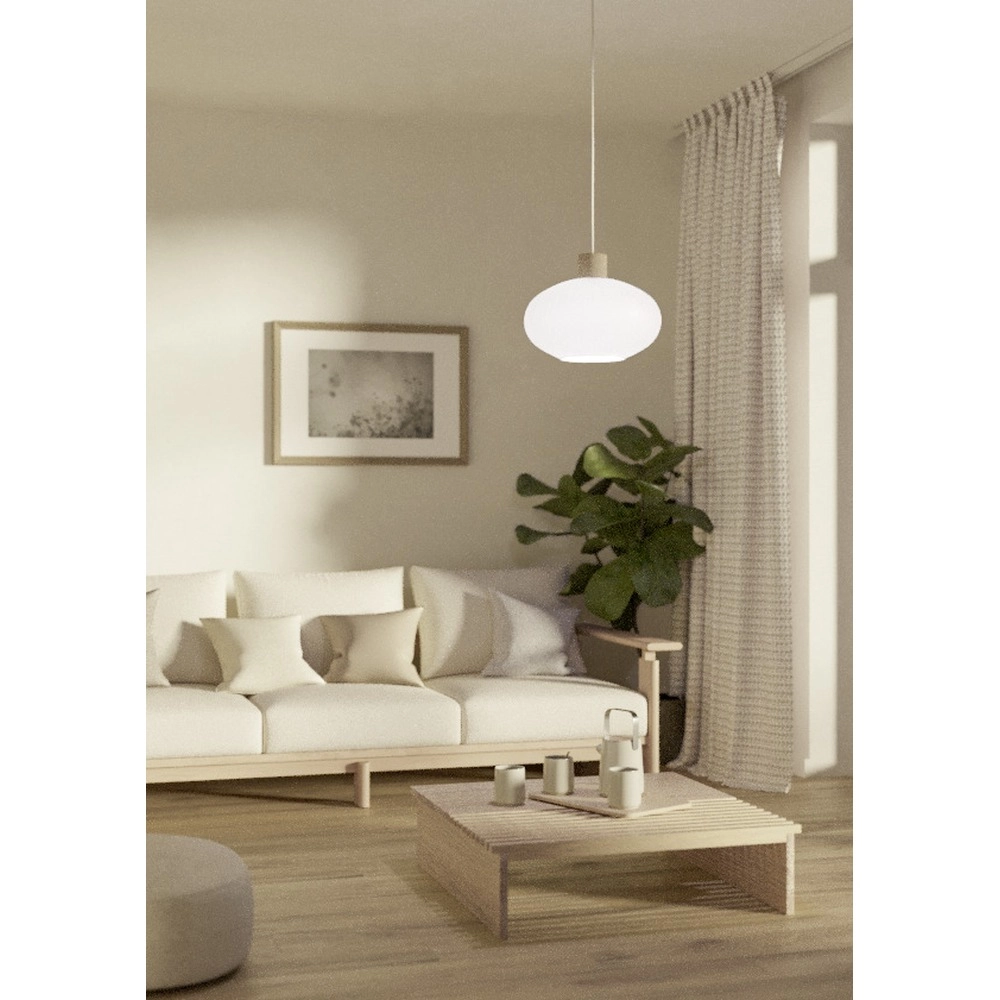 Design hanglamp Dasmina zand bruin met wit Ø 25cm Eglo 9008606406326