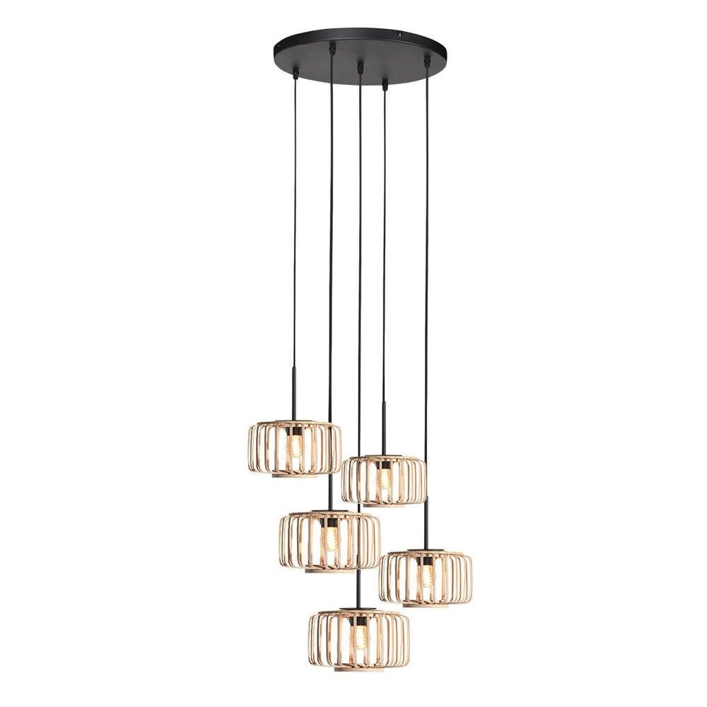 5-lichts hanglamp HaloSwap rond Ø 50cm