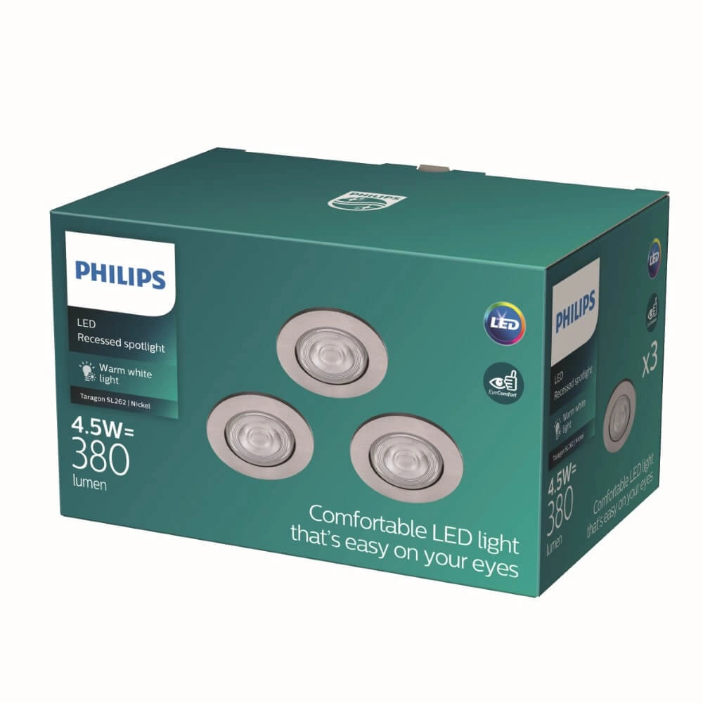 Led inbouwspots Taragon (3x) set van 3 Philips 8718699755836