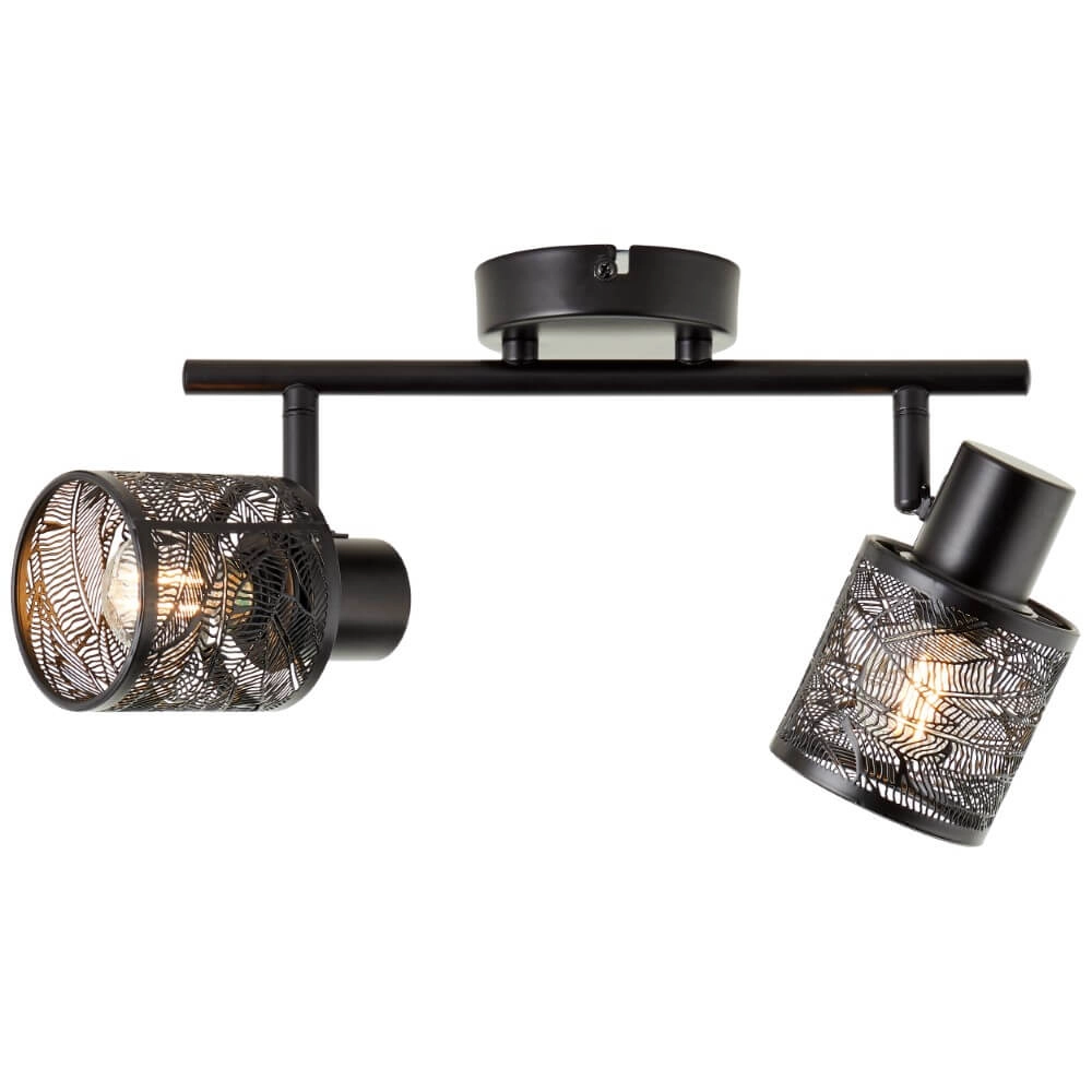 Zwarte plafondlamp Bano 2-lichts Brilliant 4004353413476