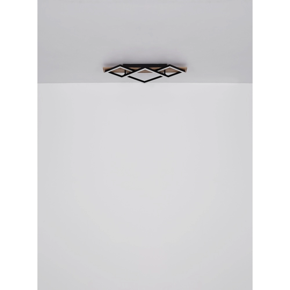 Strakke plafondlamp Tyler zwart Globo 9007371453818