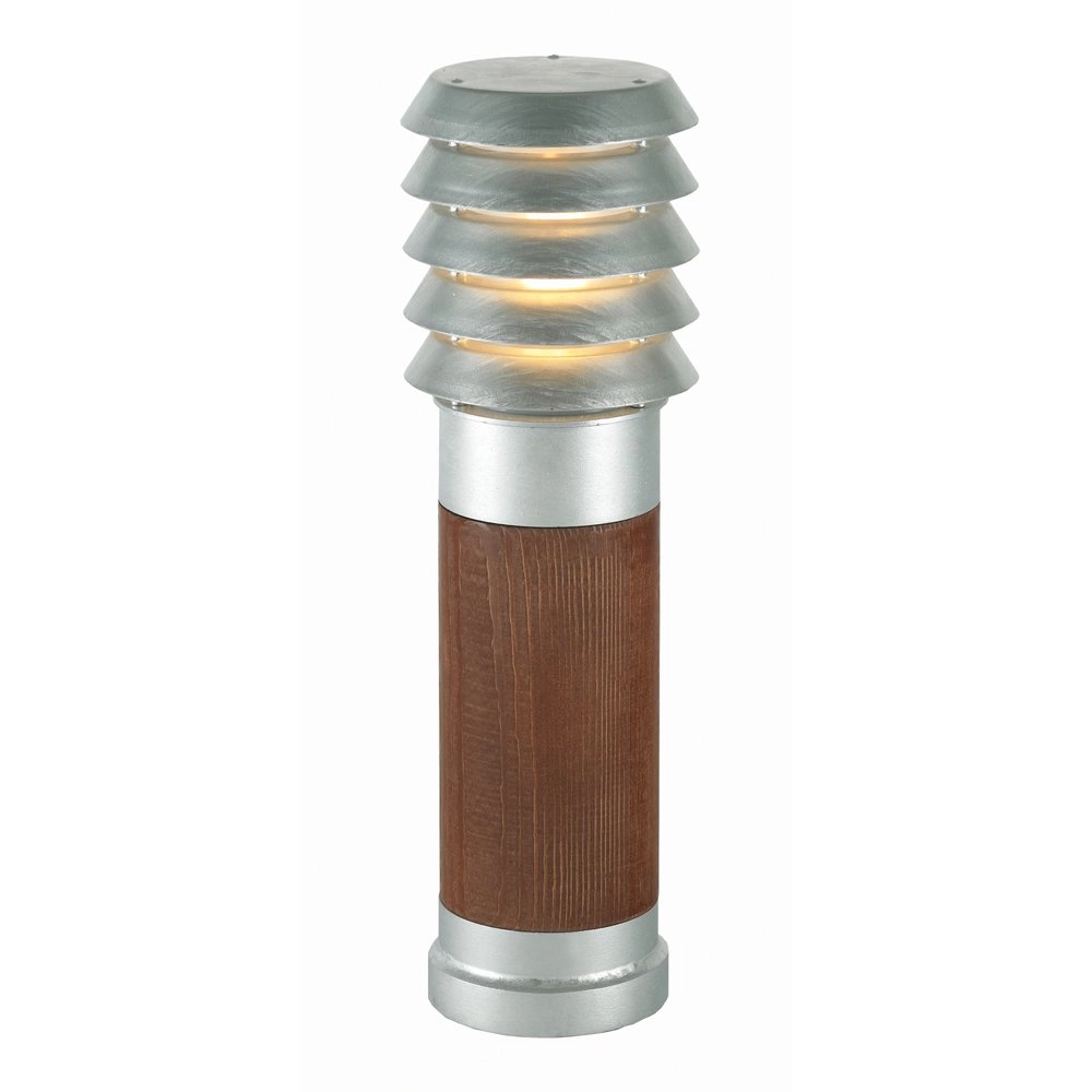 Zinken terraslamp Selhalm met hout