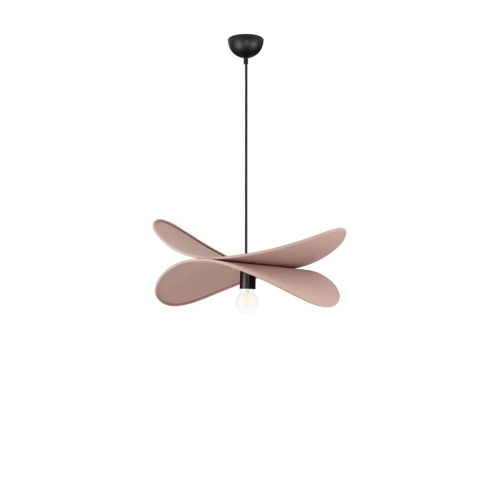 Moderne hanglamp Luve zwart met mokka bruin Lyora 5212017493712