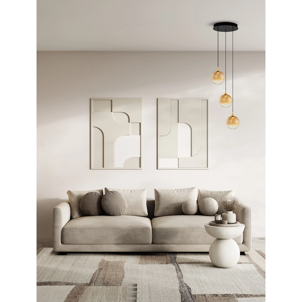 Hanglamp Orenda 3-lichts amber glas Lyora 5212017477637