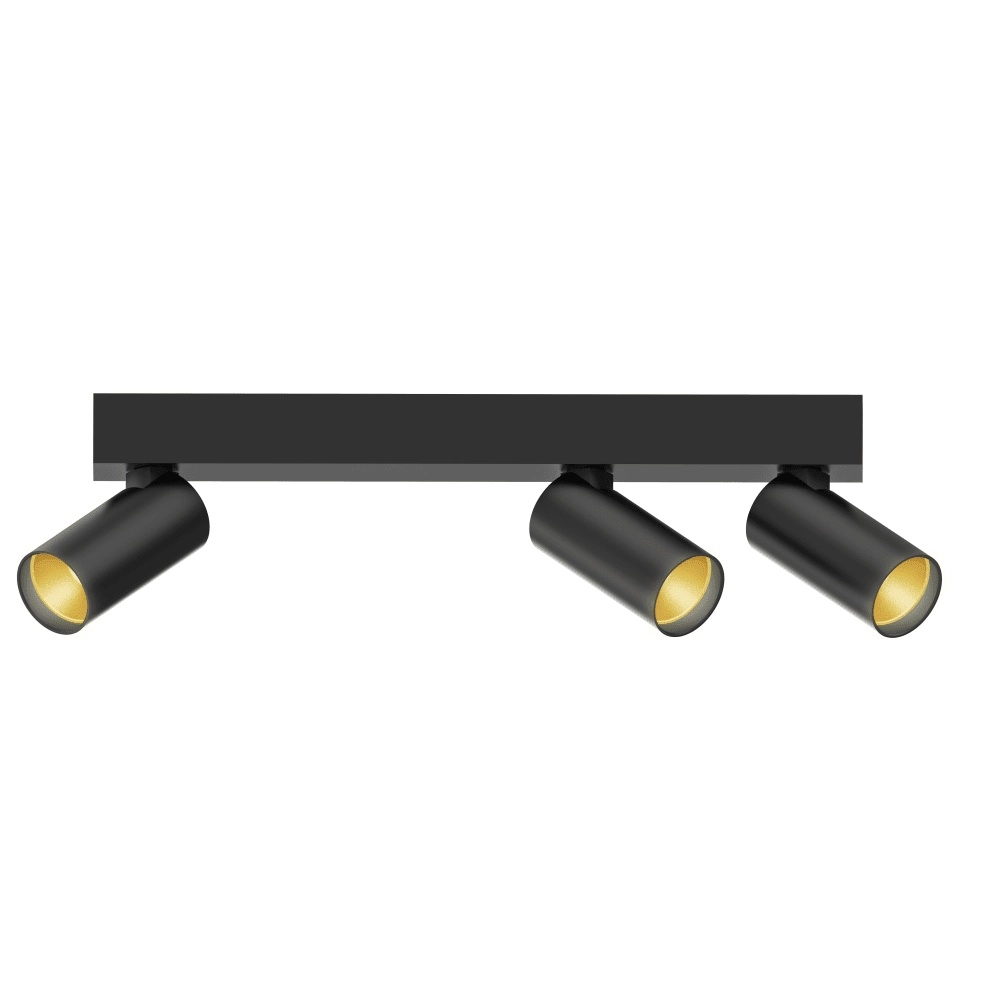 3-lichts opbouwspot Tevo Mini zwart