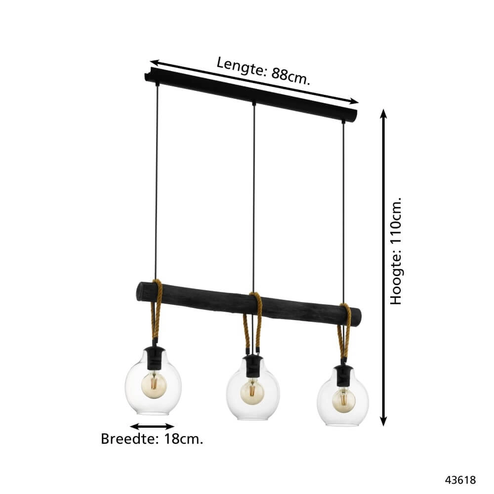 Eettafel hanglamp Roding met touw Eglo 9002759436186