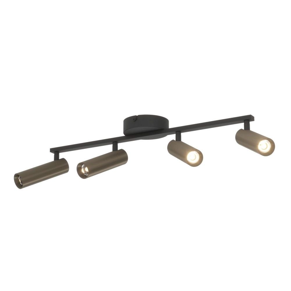 Opbouwspot Valproto 4-lichts zwart met brons Eglo 9008606392070