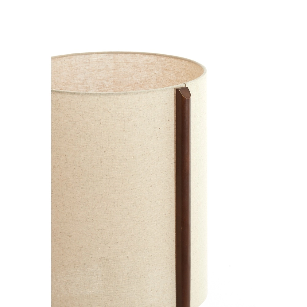Schemerlamp Litto Ø 35cm - walnoot met naturel linnen Light & Living 8717807792718