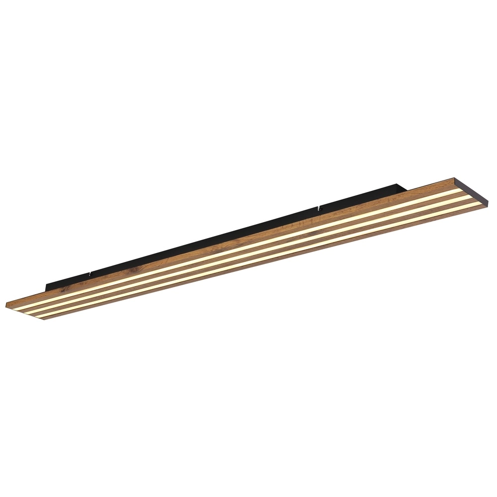 Plafondlamp Hayden zwart met hout Globo 9007371586585