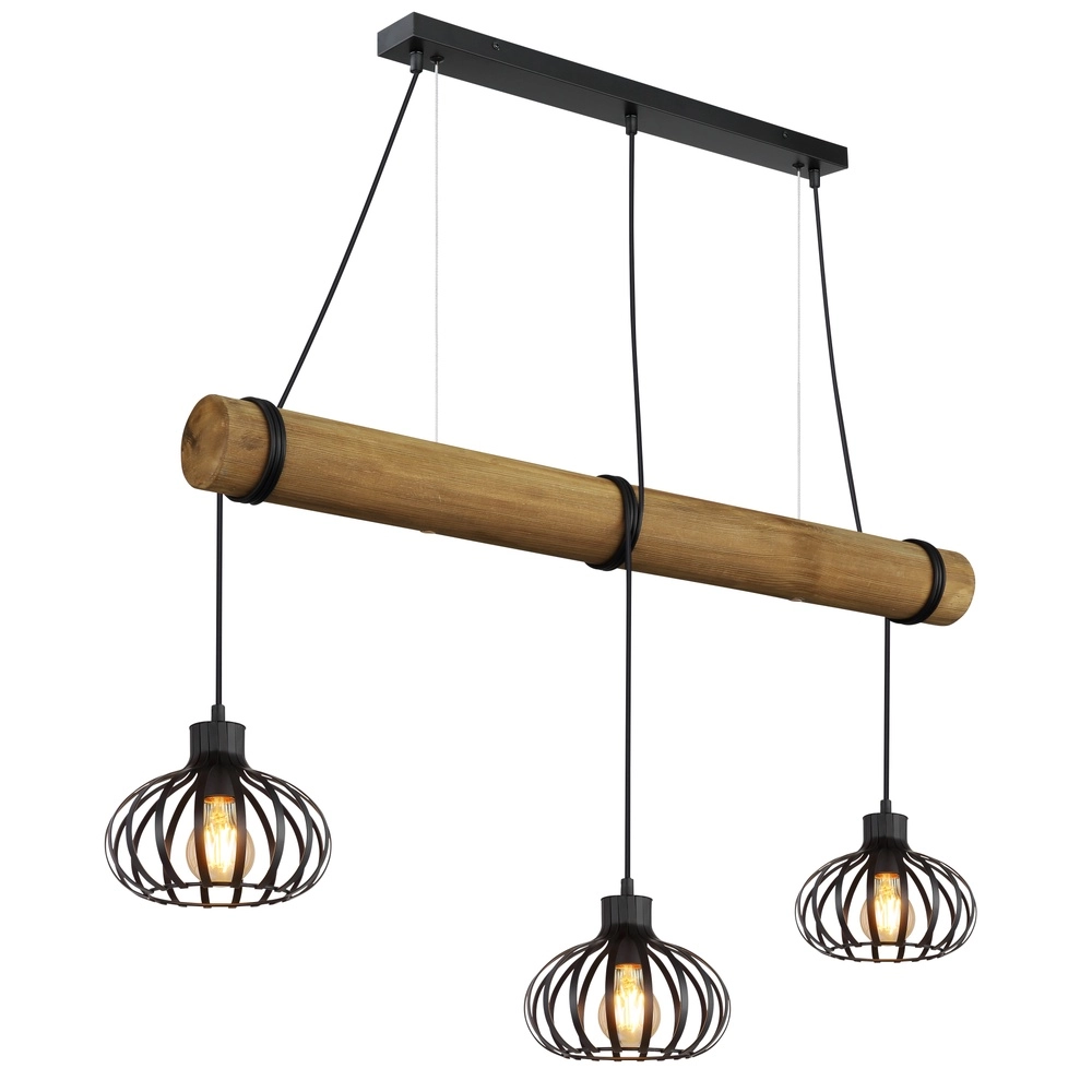 3-lichts hanglamp Caldwell eettafel