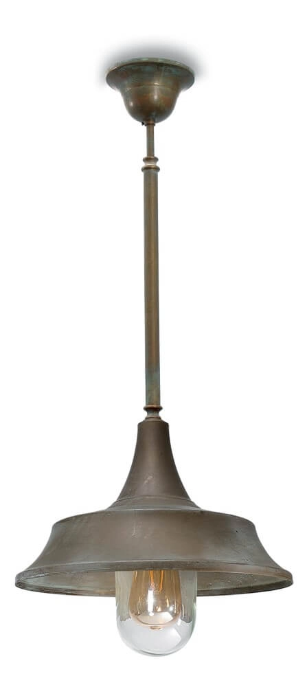 Landelijke hanglamp Atelier messing verouderd