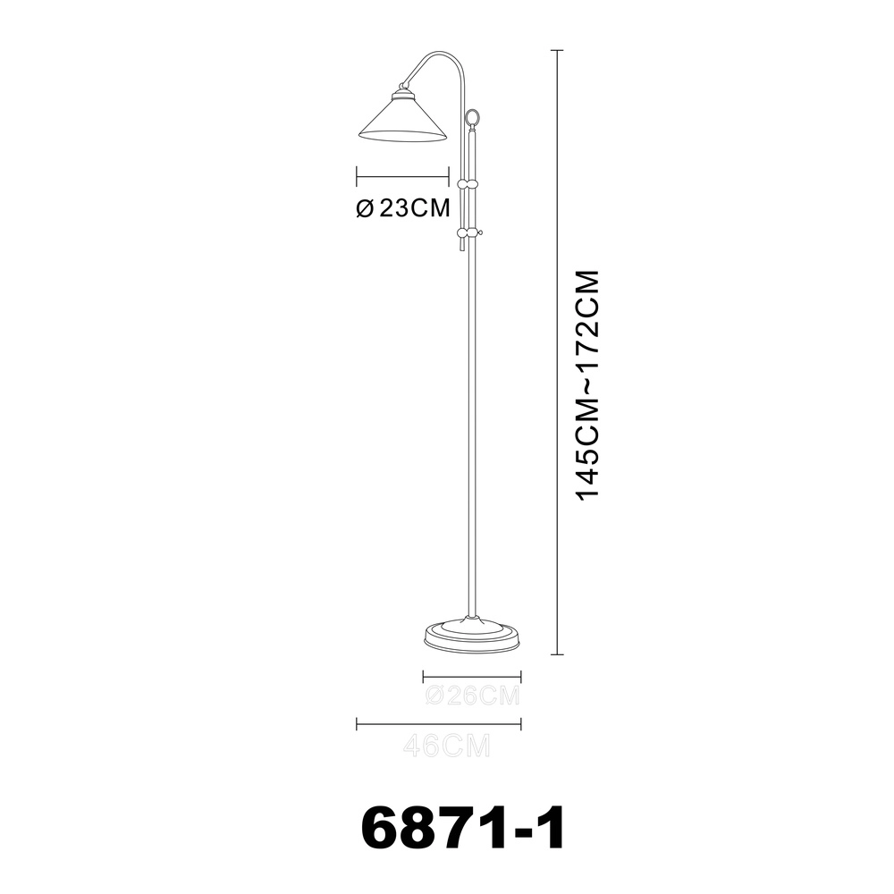 Landelijke vloerlamp Landlife goud Globo 9007371111497