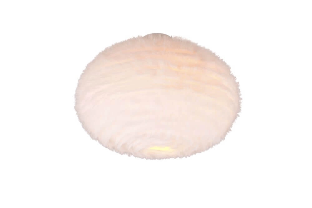 Stoffen plafondlamp Furry crème Ø 50cm Trio 4017807600124