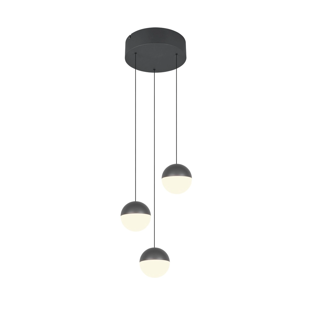 3-lichts hanglamp Senta rond antraciet Trio 4017807697834