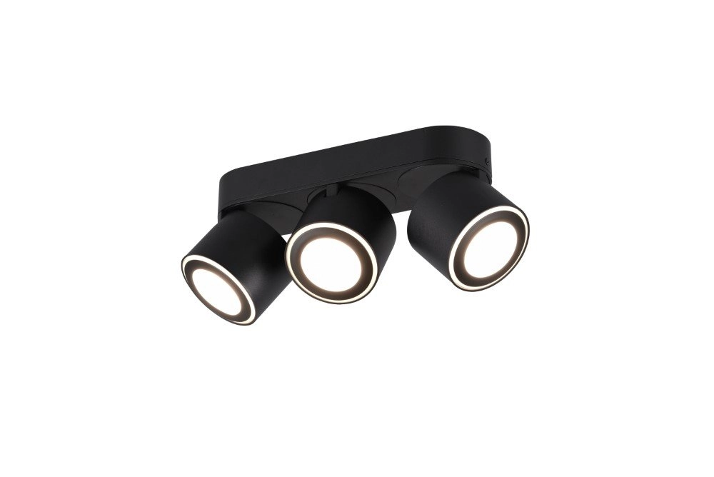 Zwarte led spot Taurus 3-lichts