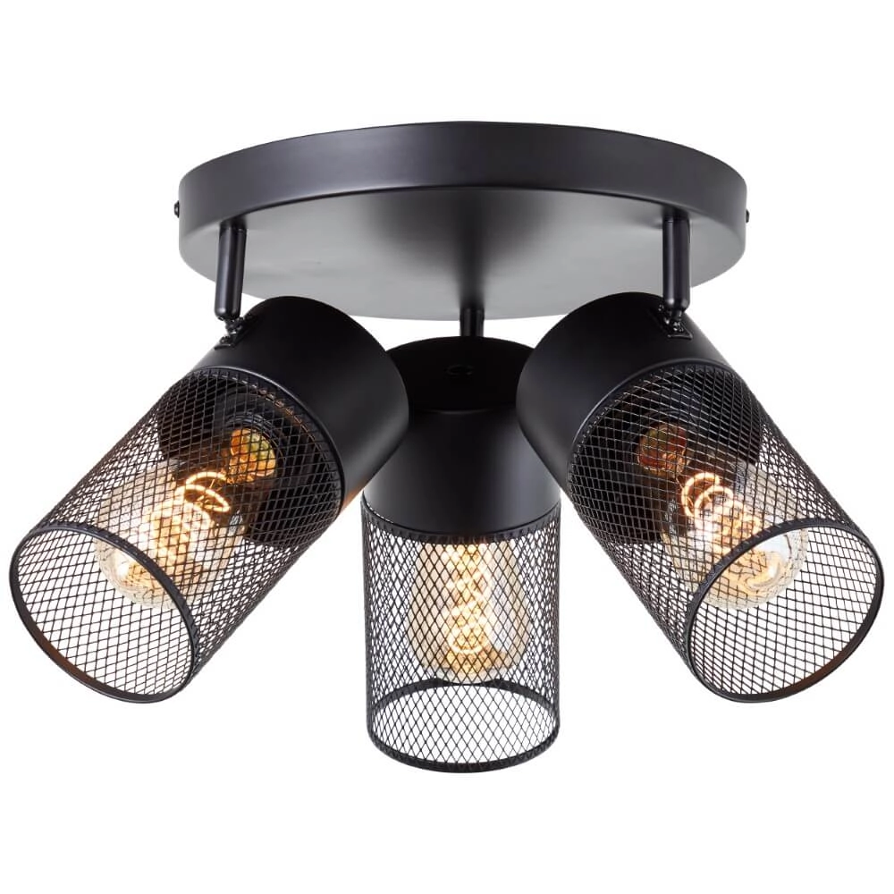 Zwarte plafondlamp Kamolo 3x E27