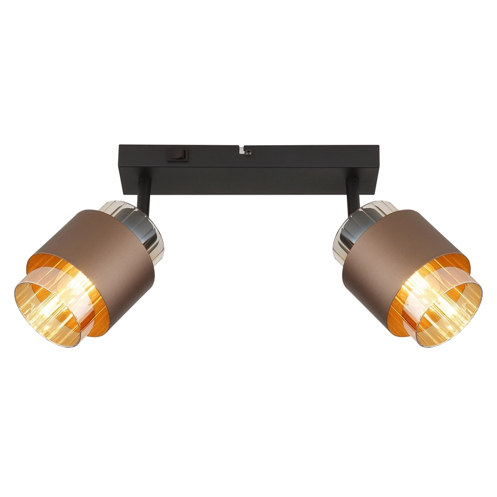 Design plafondlamp Milley 2-lichts zwart Globo 9007371583348