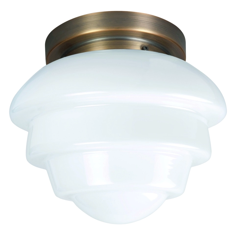 Plafondlamp Oxford wit glas Ø 30cm