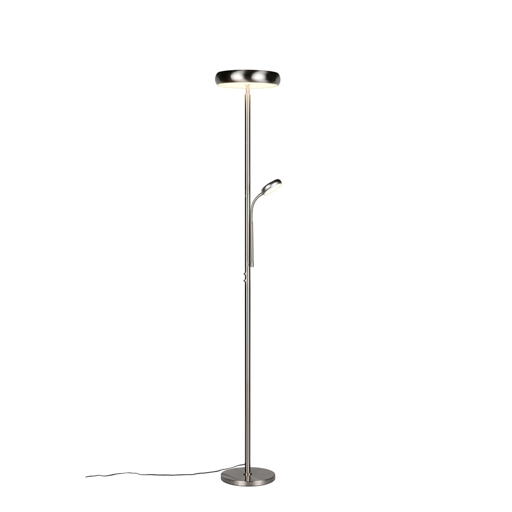 Vloerlamp Palermo nikkel met leeslamp