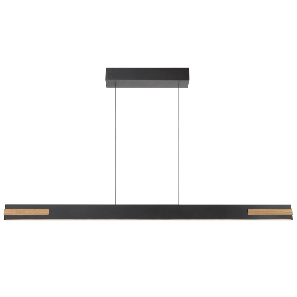 Strakke hanglamp Streamline zwart met hout Brilliant 4004353463631