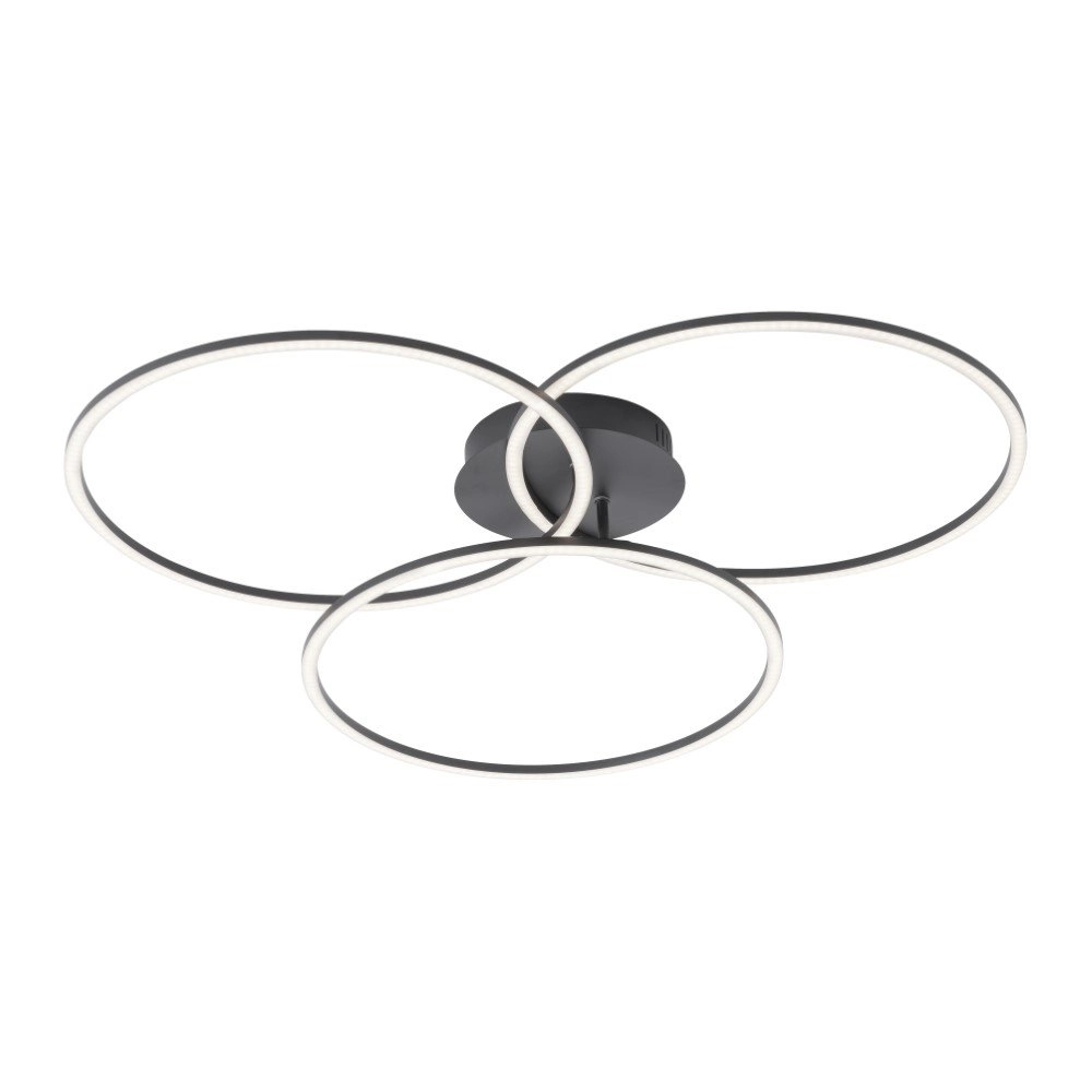 Plafondlamp Ivanka 3-rings zwart Just Light 4043689970567