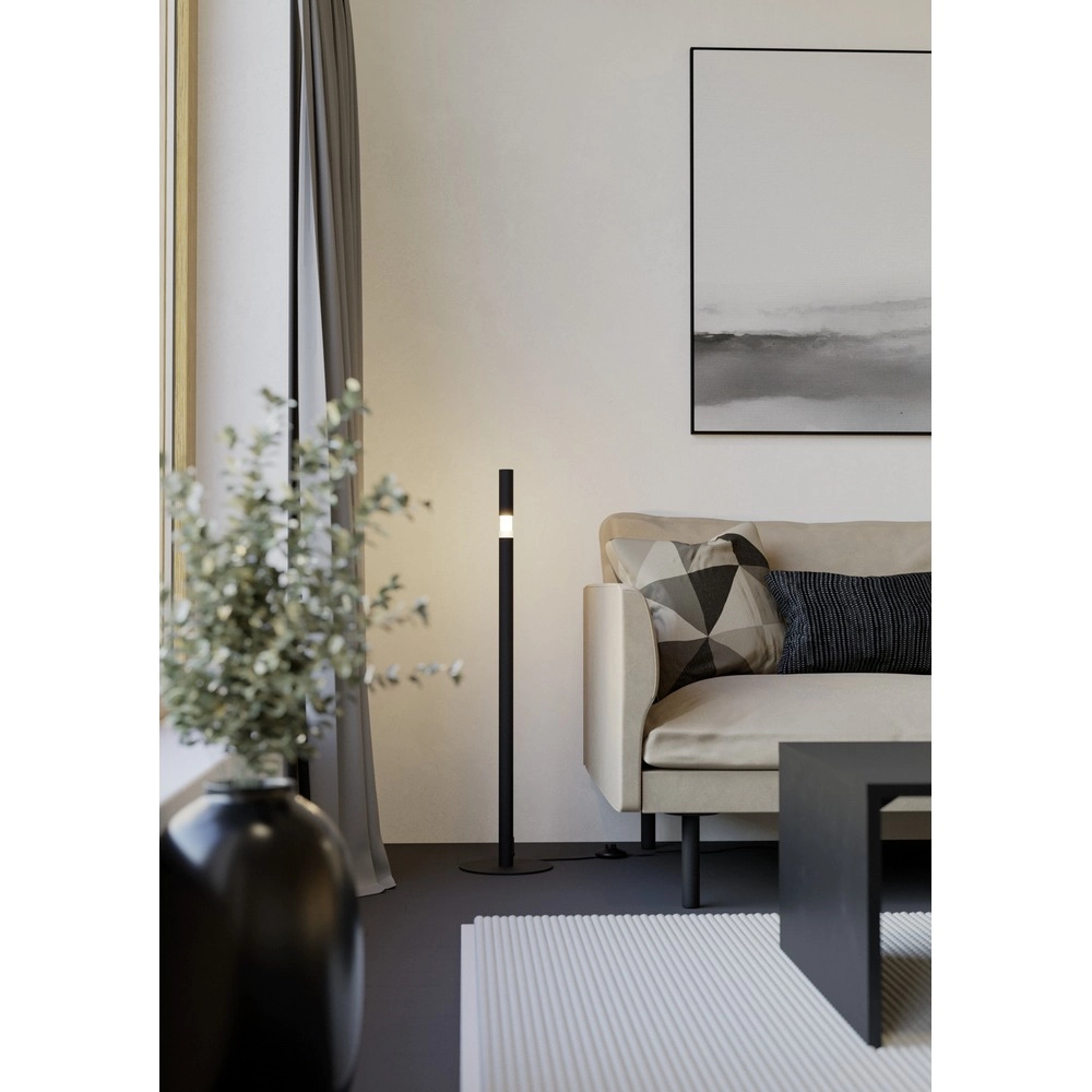 Strakke vloerlamp Parabita zwart met wit Eglo 9008606392414