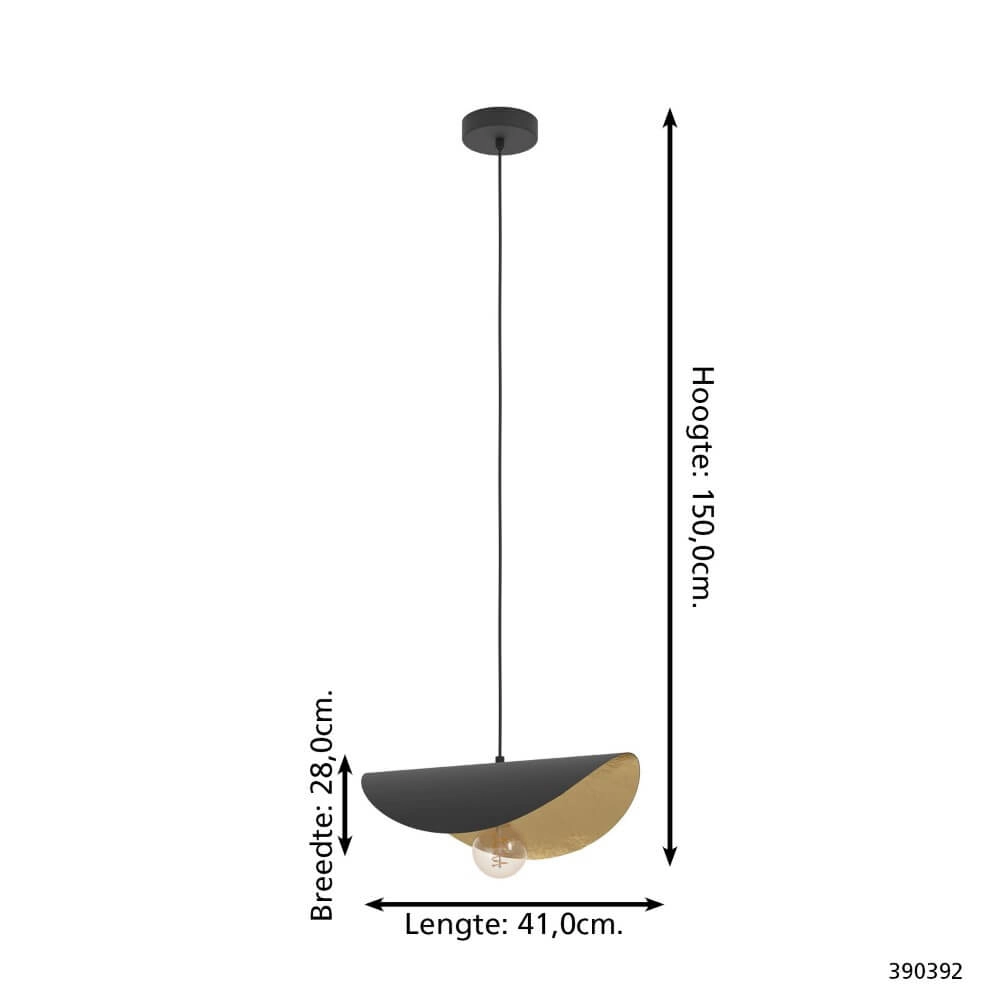 Zwarte hanglamp Saceda met goud Ø 41cm Stars of Light 9008606292288