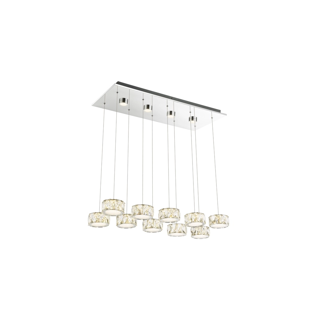 10-lichts hanglamp Amur chroom