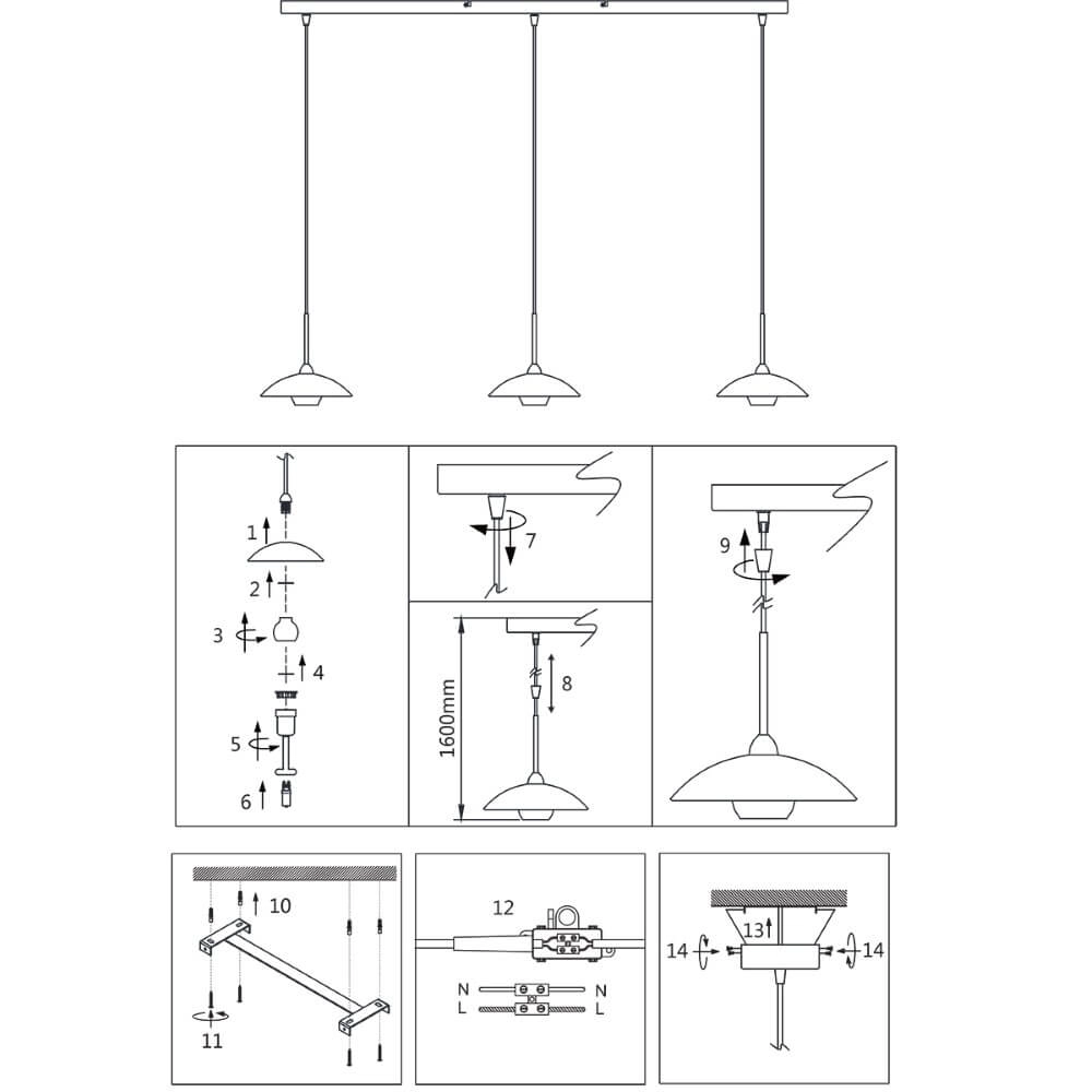 3-lichts hanglamp Tallerken Steinhauer 8712746133554