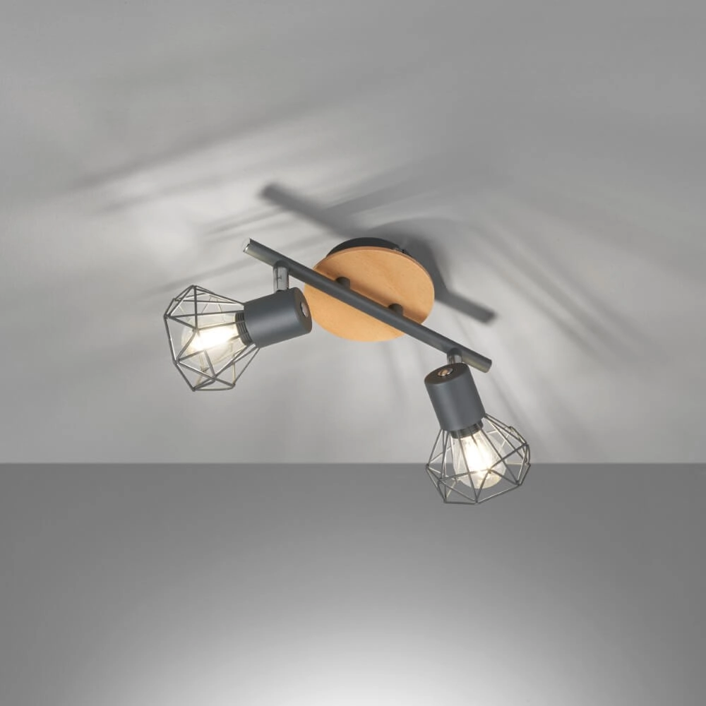 2-lichts plafondlamp Ran zwart Fischer & Honsel 4003694213851