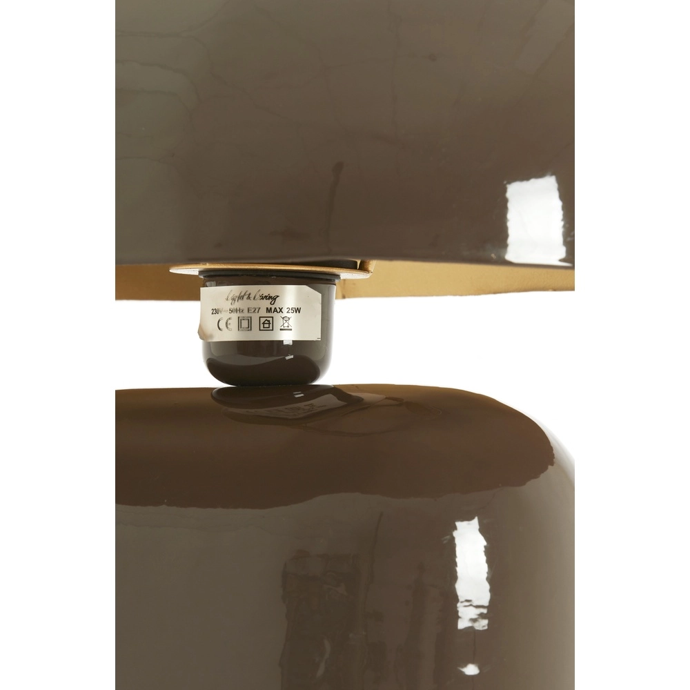 Schemerlamp Todd ovaal - glans donker bruin Light & Living 8717807818944