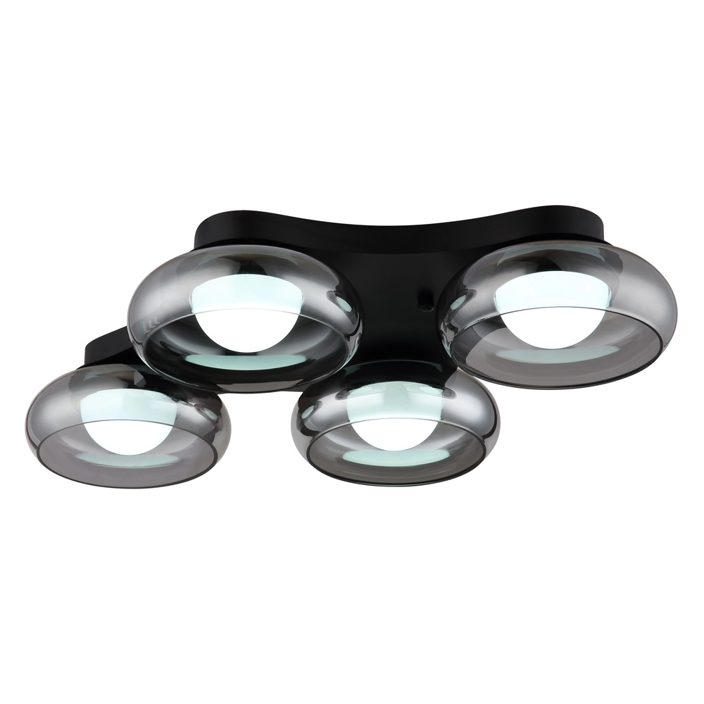 Design plafondlamp Carlene 4-lichts zwart Globo 9007371575176
