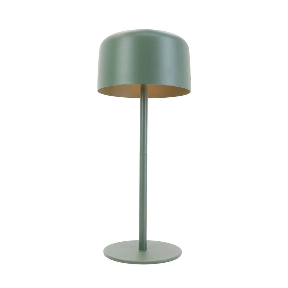 Strakke tafellamp Roccanova solar groen met usb