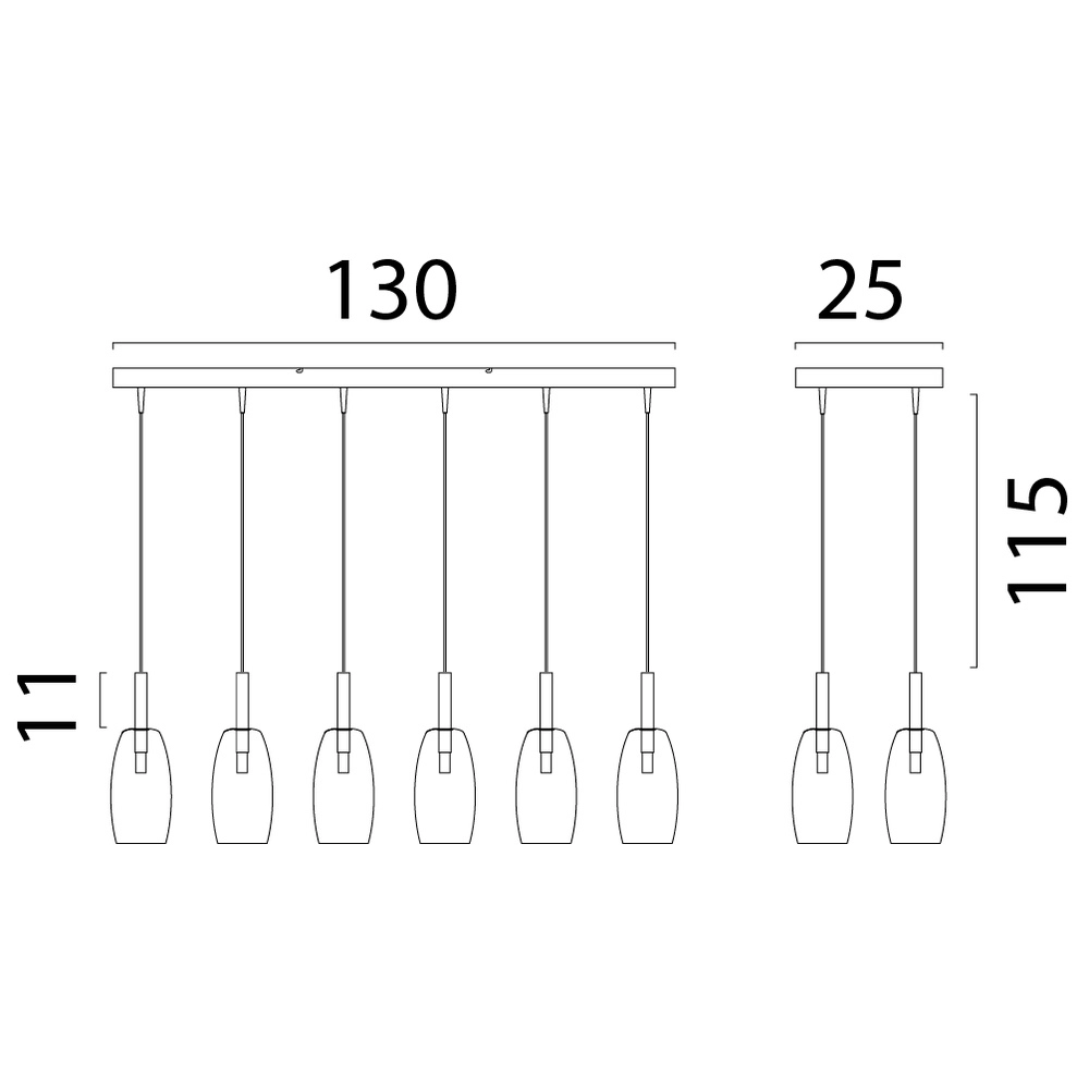 6L hanglamp Ø 11,5cm Lido Olive met helder glas Masterlight 8718121335322