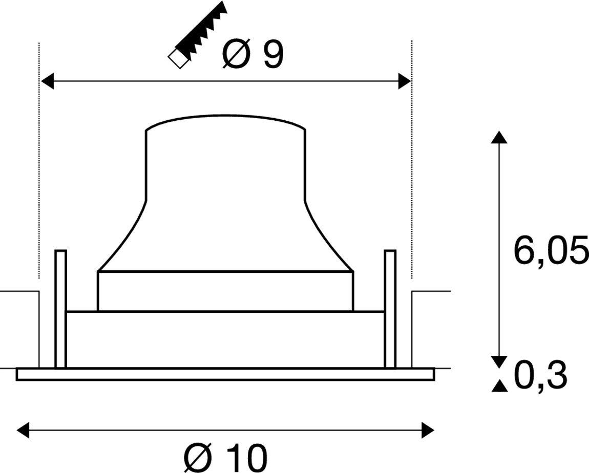 Inbouwspot Numinos Move S zwart 3000K - 40gr SLV 4024163312462