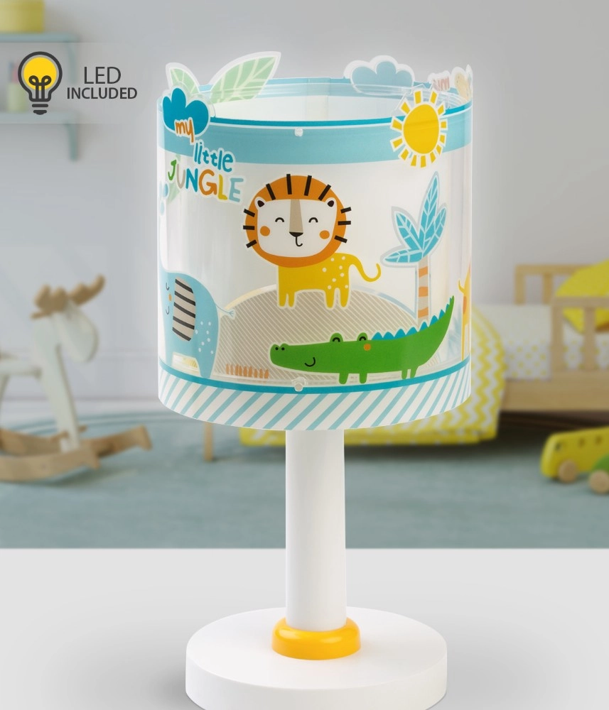 Tafellampje Little Jungle blauw glow in the dark Dalber 8420406001807