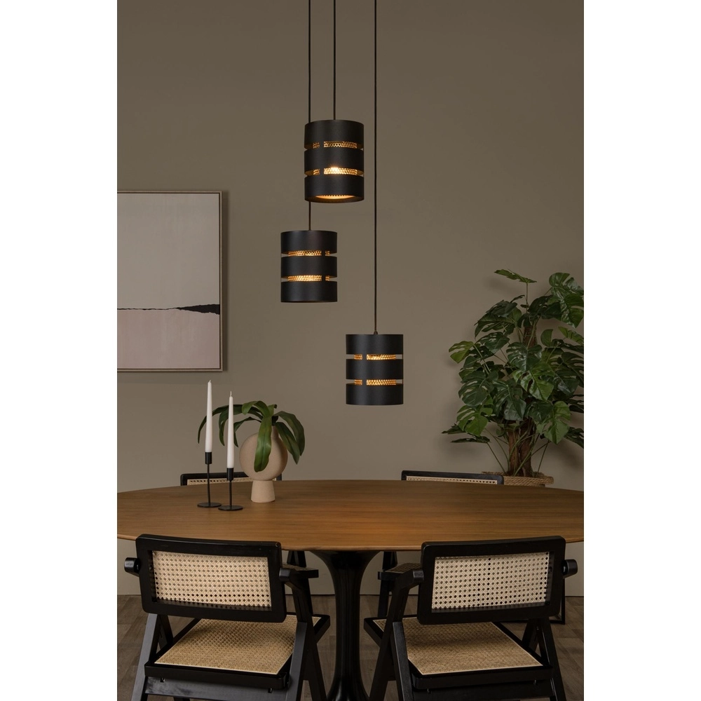 Hanglamp Rosas Ø 43cm zwart met goud Lucide 5411212211835