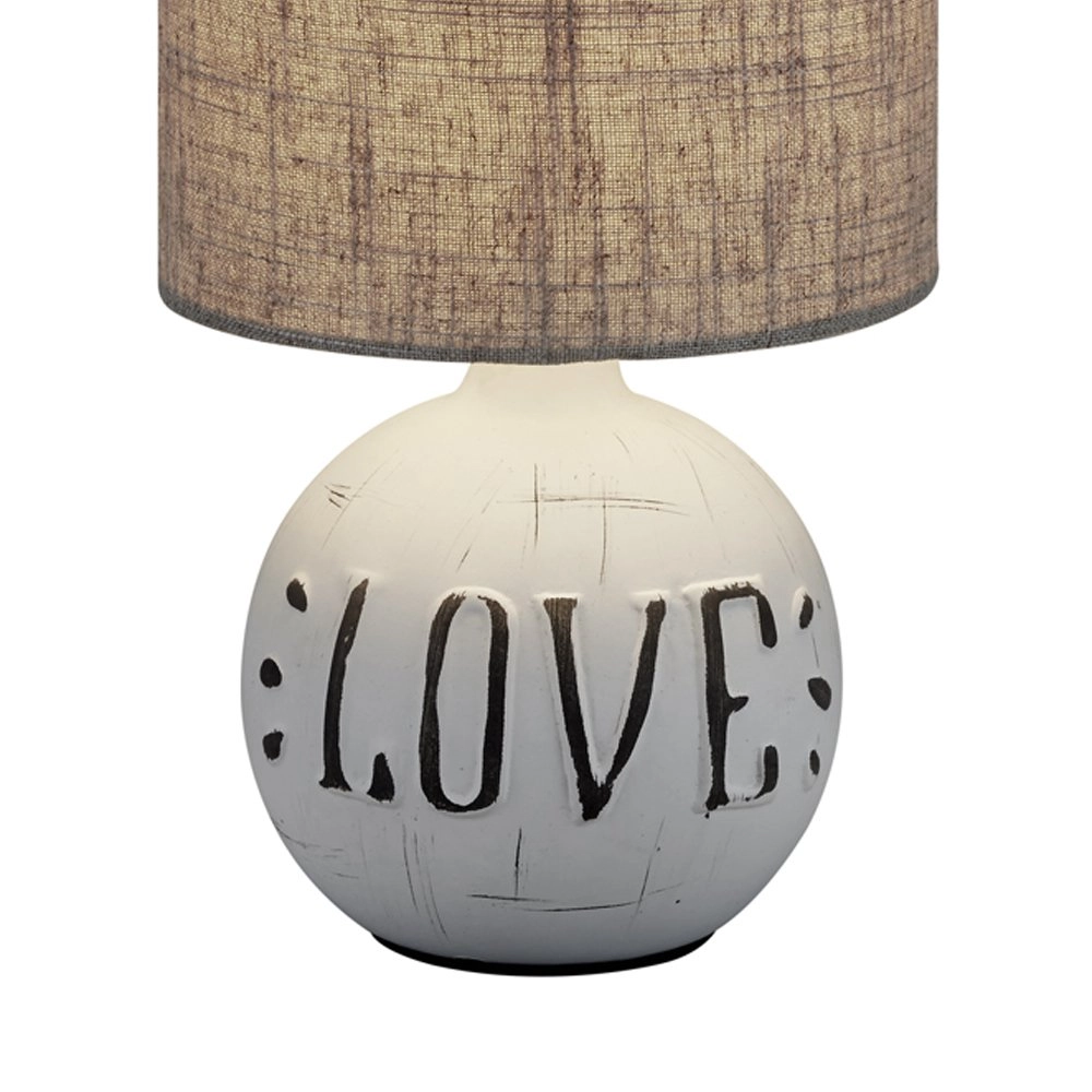 Lampenkap tafellamp Esna Love 16cm grijs Trio 4017807377668